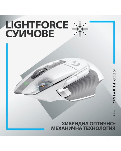 Гейминг мишка Logitech - G502 X Lightspeed EER2, оптична, бяла  - 3
